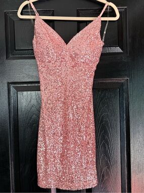 Sparkling Pink Sequin Mini Dress